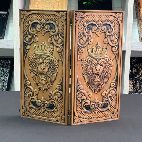 Нарди дерев'яні Лев з короною 46×23см