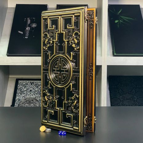 Деревянные нарды ручной работы "Лабиринт" 48х23 см