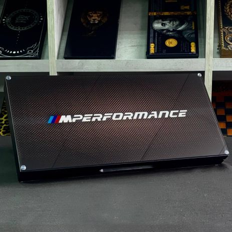 Стеклянные нарды в сочетании с деревом BMW 50×24×6см.