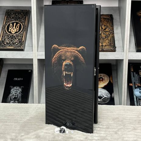 Нарды из стекла 61×27×5см Медведь