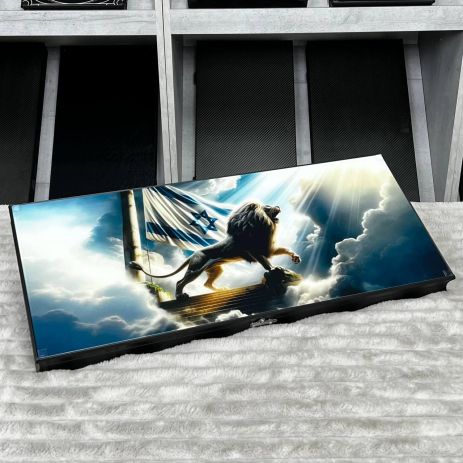 Нарды стеклянные в алюминиевом каркасе Символ Победы 61×27×5см