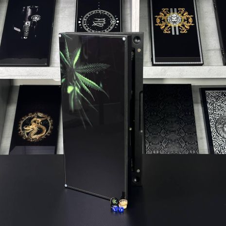 Нарды стеклянные с деревом Лист 50×24×6см Нарды стеклянные с деревом Лист 50×24×6см