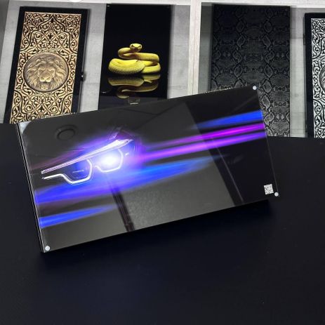 Стеклянные нарды с деревом BMW 50×24×6см.