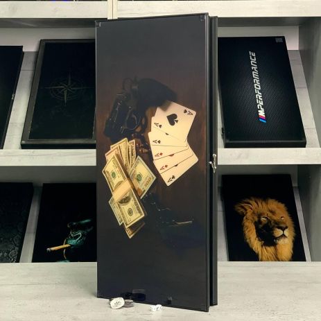 Индивидуально оформленные стеклянные нарды 61×27×5 см