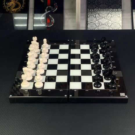 Шахматы стеклянные Классические современный элемент интерьера 50х23см Шахматы стеклянные Классические современный элемент интерьера 50х23см