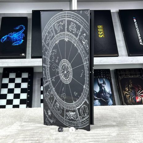 Нарды стеклянные Близнецы зодиака знак 61×27×5см Нарды стеклянные Близнецы зодиака знак 61×27×5см