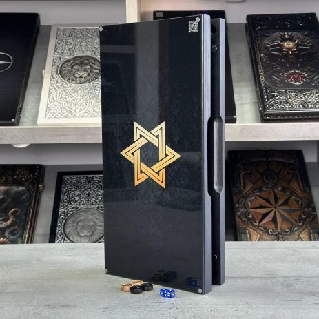 Нарди скляні з деревом Зірка Давида 50×24×6см