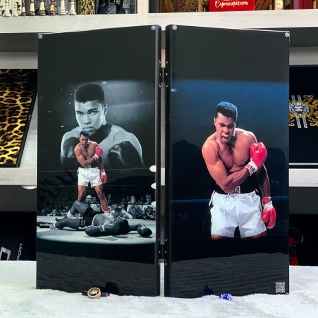 Нарди скляні у поєднанні з деревом боксер Алі 50×24×6см