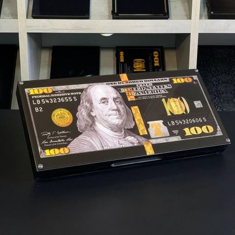 Нарды стеклянные в сочетании с деревом Доллар 50×24×6см