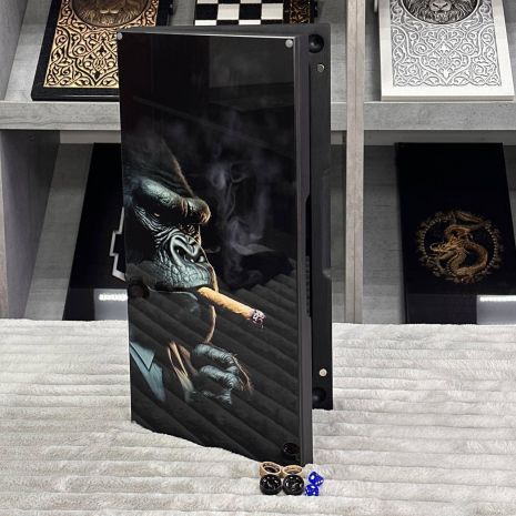 Нарди скляні у поєднанні з деревом Горила 50×24×6см