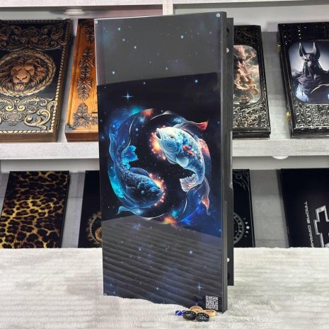 Нарди скляні в дерев'яному корпусі 50х23см знак зодіаку