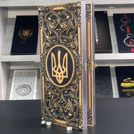 Нарды деревянные ручной работы Тризуб 60×28см патриотические