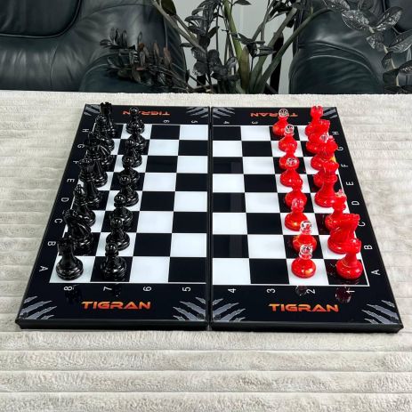 Шахи скляні 61х27см з яскравим оформленням Шахи скляні 61х27см з яскравим оформленням
