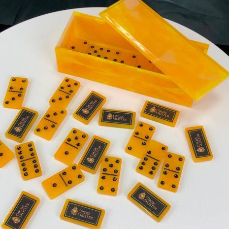 Доміно з епоксидної смоли жовтого кольору