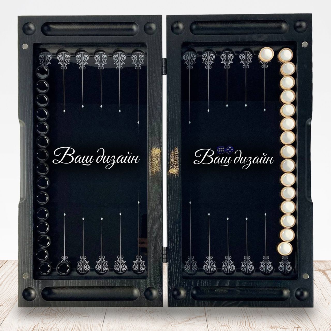 Персонализированные патриотические нарды стеклянные 50х25см Персонализированные патриотические нарды стеклянные 50х25см