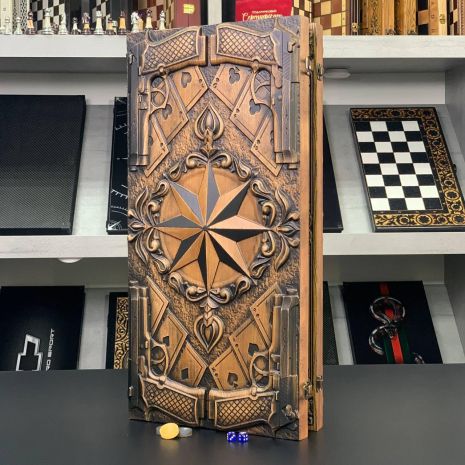 Нарди дерев'яні Роза вітрів 64×32см великі Нарди дерев'яні Роза вітрів 64×32см великі