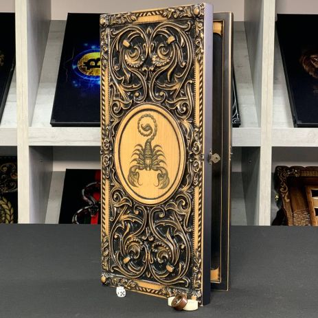 Нарды деревянные зодиакальный знак Скорпион 50×23 см длинные нарды и короткие нарды Нарды деревянные зодиакальный знак Скорпион 50×23 см длинные нарды и короткие нарды