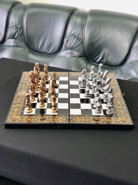 Шахи з каменю з текстурою мармуру Єгипет 55×28×9см