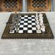 Шахматы из камня с текстурой черного мрамора 55х28см премиум