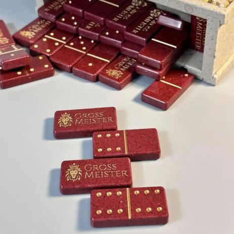 Доміно червоне з акрилового каменю індивідуальний дизайн 50×25мм