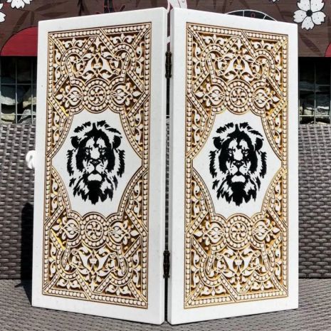 Нарди з каменю Чорний Лев 58×28×5см