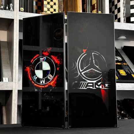 Нарды из стекла BMW/MERCEDES-BENZ 61×27×5см