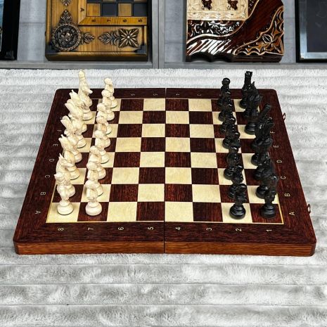 Шахи дерев'яні зі стилізовані фігури з обтяжувачами 40х20см