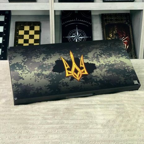 Нарды из стекла "Стальные Львы" 60х30х6см патриотические