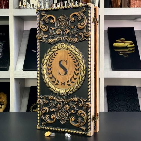 Нарди ручної роботи "Supreme" 64х32 см довгі та короткі нарди