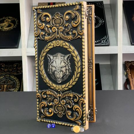 Нарди дерев'яні Вовк 46×23 см довгі та короткі нарди Нарди дерев'яні Вовк 46×23 см довгі та короткі нарди