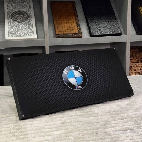 Нарды стеклянные с деревом BMW 60×30×6см