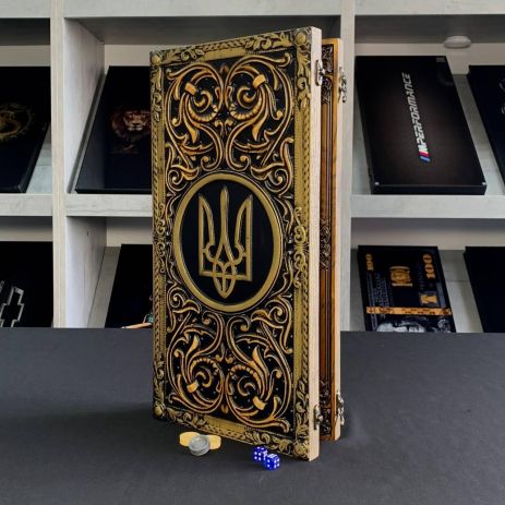 Ручные деревянные нарды Трезубец 46×23см