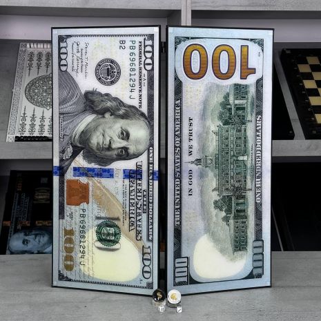 Нарди скляні Білий Долар 61×27×5см