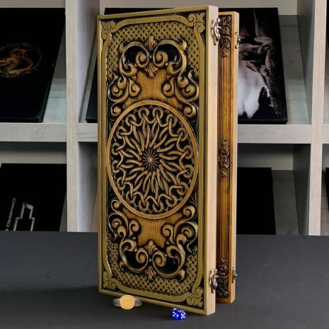 Нарди дерев’яні Візерунок 46×23 см купити нарди ручної роботи в Україні