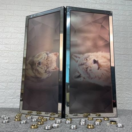 Нарды из металла Волк 64×30×6см