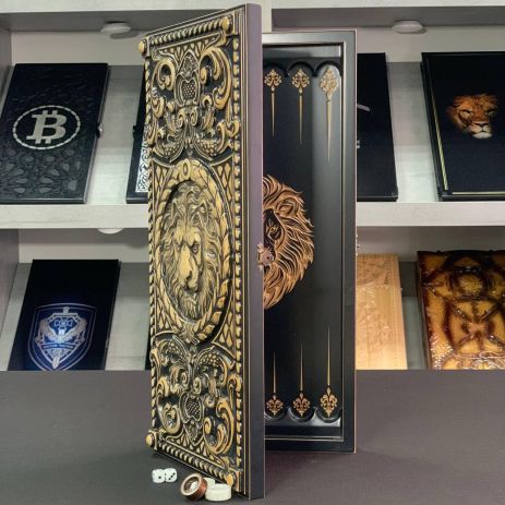 Деревянные нарды Лев 50×23 см длинные нарды и короткие нарды