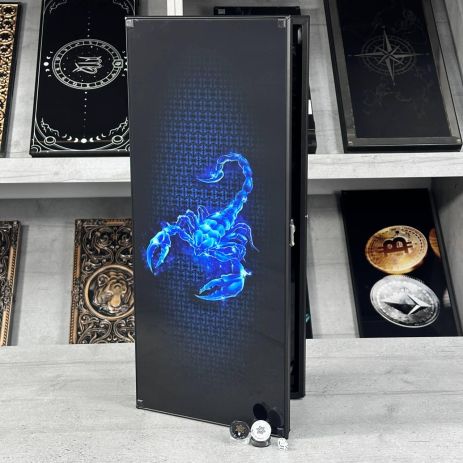 Нарди скляні в алюмінієвому корпусі Скорпіон 61×27×5см