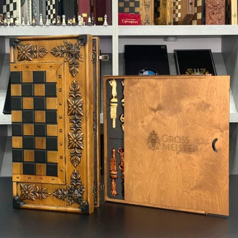 Шахматы деревянные 64×32×8см в комплекте с фигурами Гетманское войско Шахматы деревянные 64×32×8см в комплекте с фигурами Гетманское войско