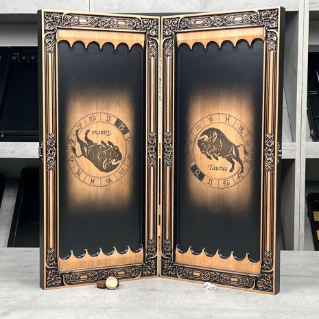 Нарды ручной работы «Телец» (Taurus) 60х28см длинные деревянные нарды с обжигом