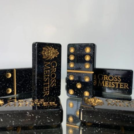 Доміно з чорного акрилового каменю 57×27×10мм