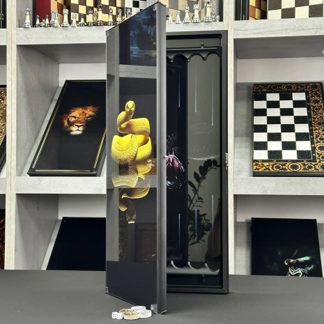 Нарди зі скла ЗМІЯ 61×27×5см довгі та короткі нарди