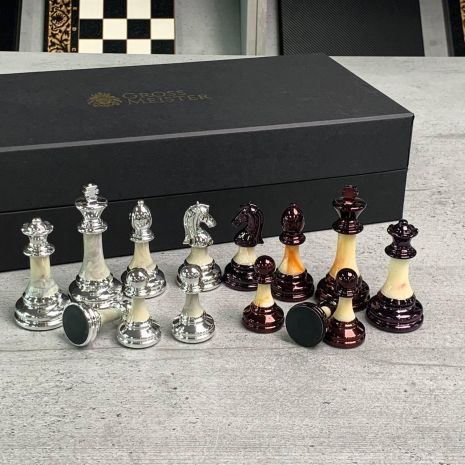 Шахові фігури з акрилу та металу в преміальній упаковці