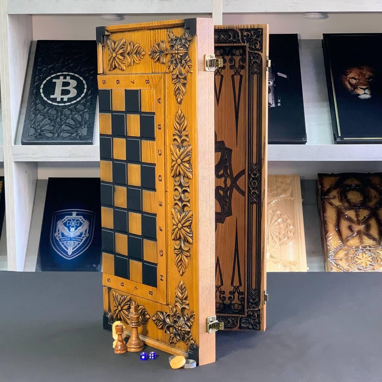 Классические деревянные шахматы 64×32×8см, большие Классические деревянные шахматы 64×32×8см, большие