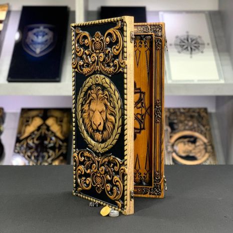 Нарди дерев'яні ручної роботи 46×23см Лев