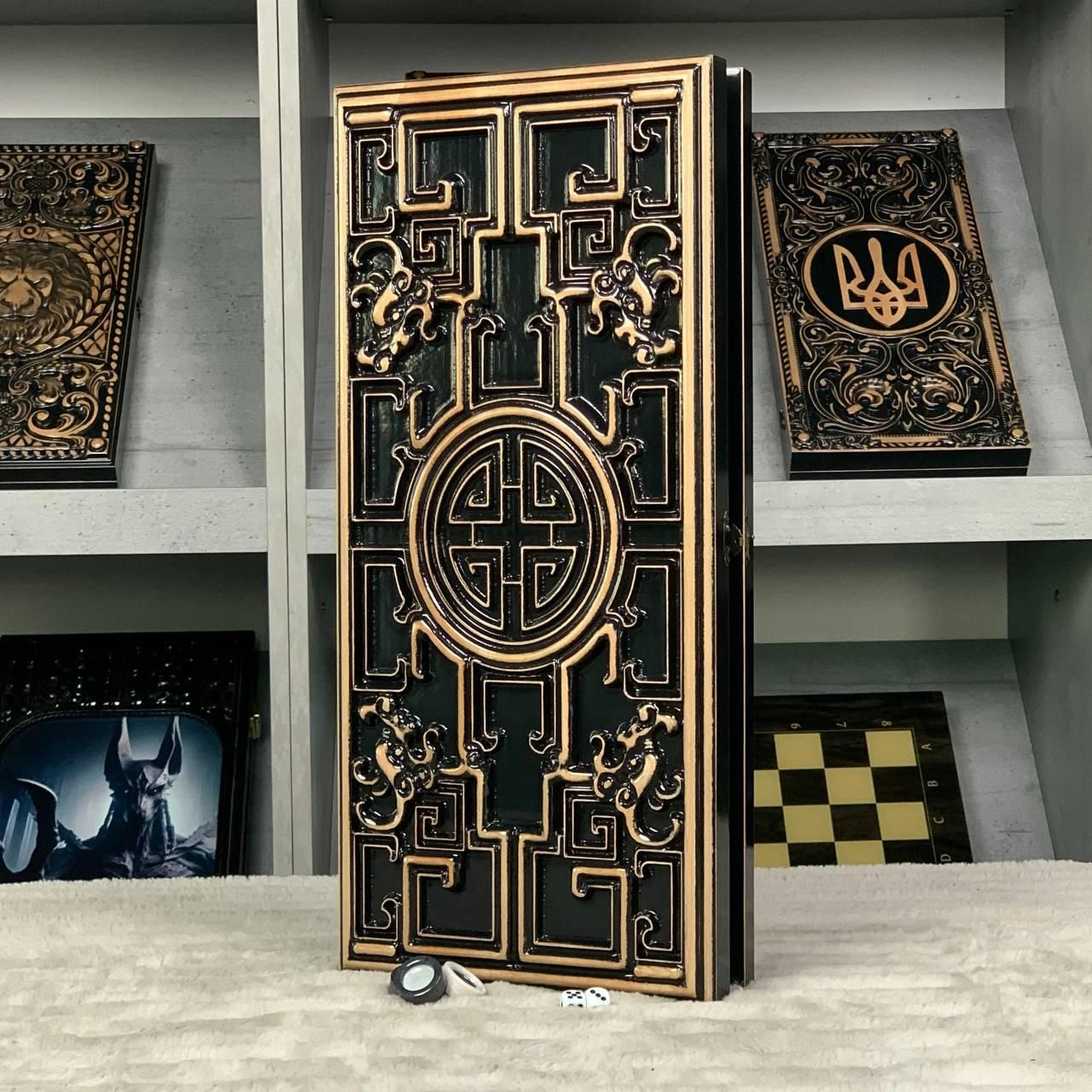 Нарды ручной работы деревянные Лабиринт 50×23см Нарды ручной работы деревянные Лабиринт 50×23см