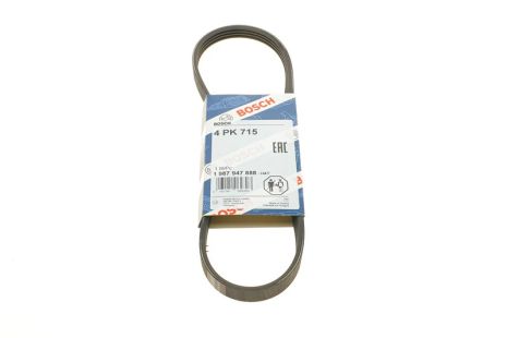 Ремень поликлиновый 4PK715 STEPWAY II, STEPWAY I, DAEWOO 96610563, CHEVROLET 96570669, BOSCH (1987947888)