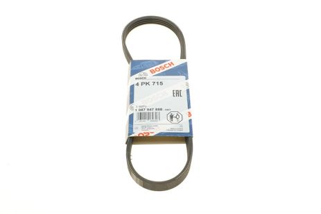 Ремень поликлиновый 4PK715 STEPWAY II, STEPWAY I, DAEWOO 96610563, CHEVROLET 96570669, BOSCH (1987947888)