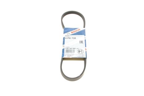 Ремень поликлиновый 4PK735 CLIO II, KANGOO I, RENAULT 7700856107, FORD XS7E6C301CC, BOSCH (1987947890)