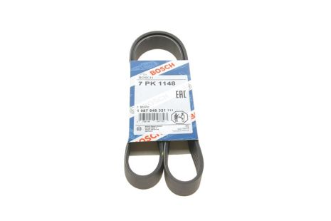Ремень поликлиновый 7PK1148 DCI 90, OPEL, NISSAN, TOYOTA 9091602510, RENAULT 11720JD00B, BOSCH (1987948321)
