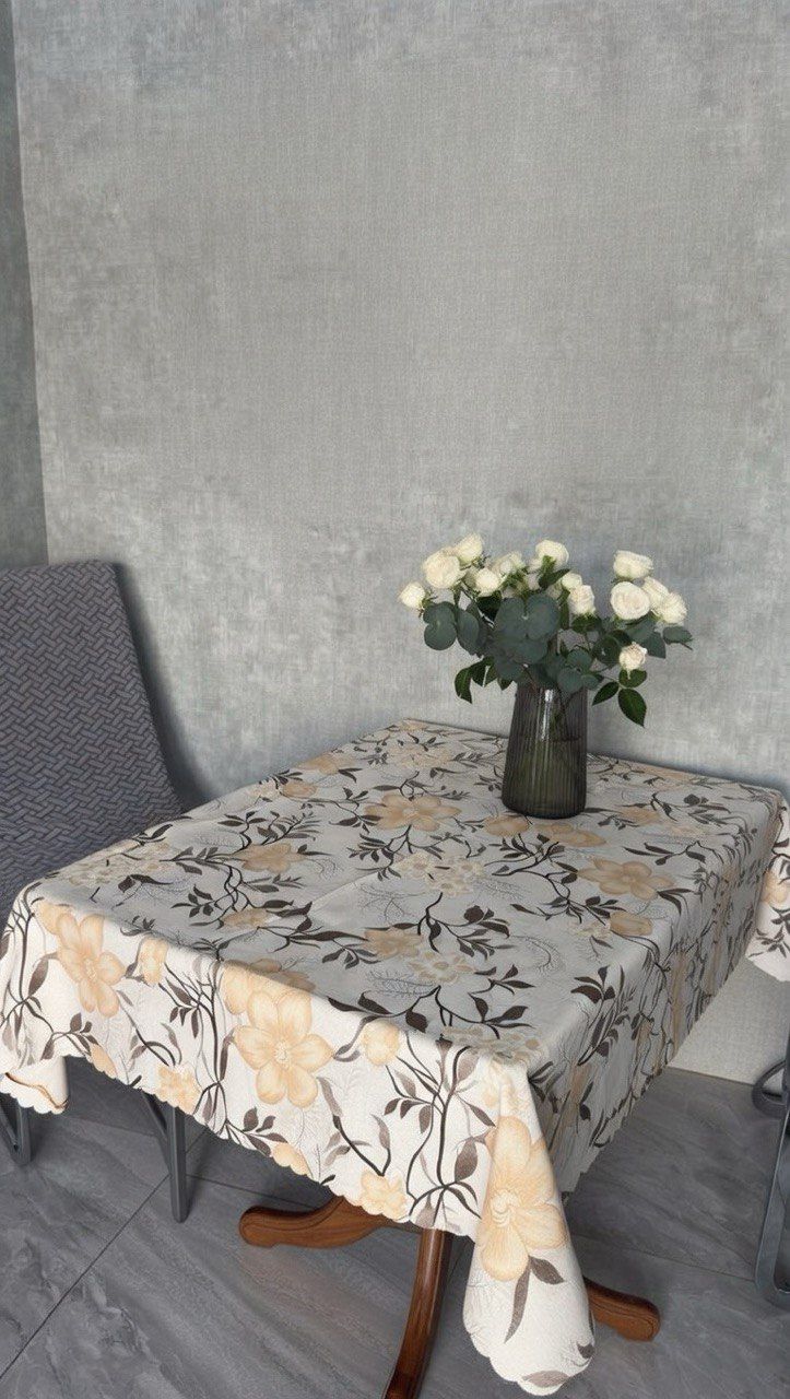 Скатертина 110*140 см вінілова на тканинній основі Жасмін 2587/140/26 Скатертина 110*140 см вінілова на тканинній основі Жасмін 2587/140/26